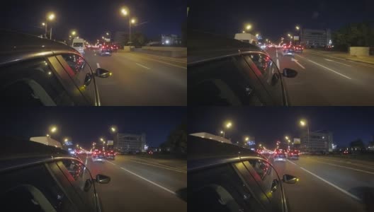 夜间街道上的车辆往来高清在线视频素材下载
