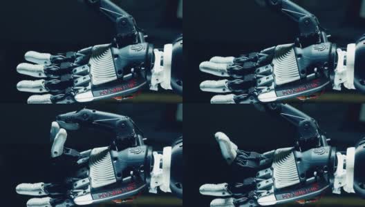 机械臂正在用手指做手势高清在线视频素材下载
