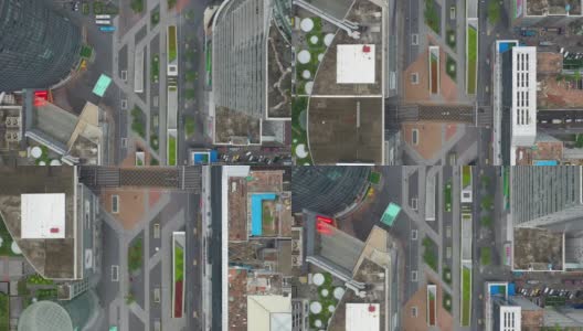 白天时间深圳市区著名商业街高空俯视4k中国全景高清在线视频素材下载