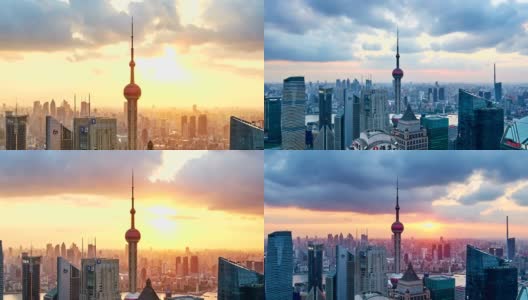 上海陆家嘴日落时光，中国高清在线视频素材下载