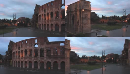 罗马斗兽场的君士坦丁拱门高清在线视频素材下载