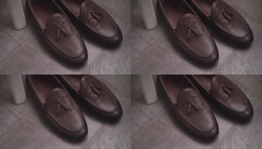 皮鞋在地板上高清在线视频素材下载