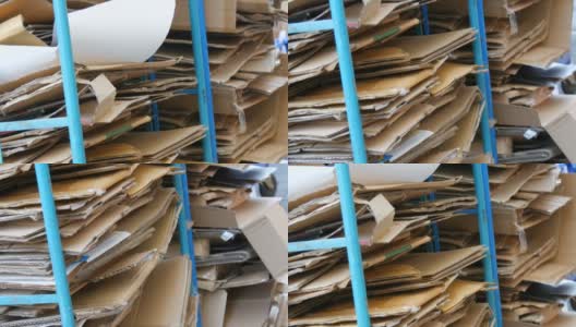纸箱折叠以便进一步加工。垃圾分类，环保高清在线视频素材下载
