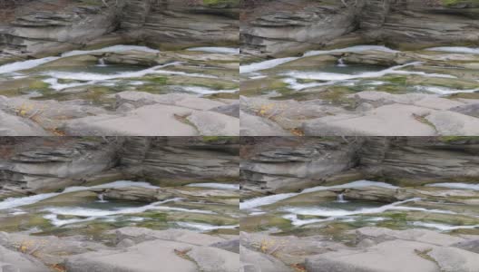 岩石间的小瀑布高清在线视频素材下载