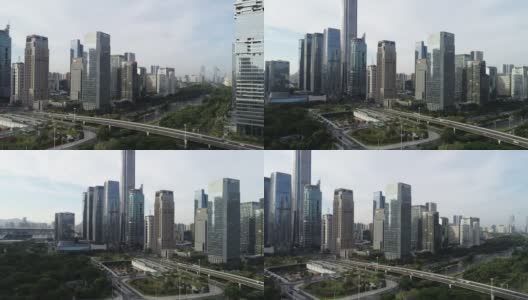 深圳，中国-约2021年:无人机航拍景观在深圳城市，中国高清在线视频素材下载