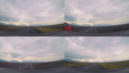 旅行的风景在车，美丽的风景冰岛高清在线视频素材下载