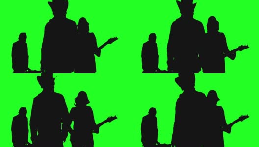 在绿幕上表演的酷摇滚乐队高清在线视频素材下载