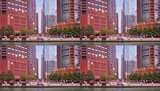 从河流到芝加哥市中心高清在线视频素材下载