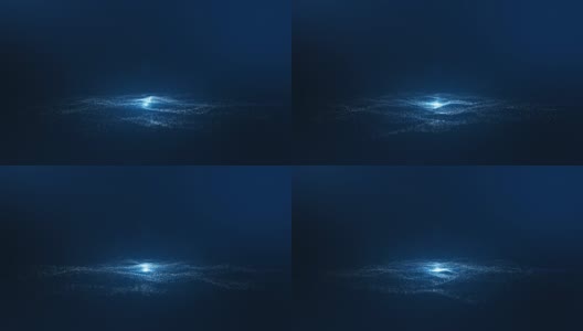 动画动画背景，深蓝色的背景是动画与微小的白色或蓝色的球，像飞溅的粒子像飞溅的波。高清在线视频素材下载
