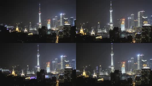 晚上的上海天际线高清在线视频素材下载