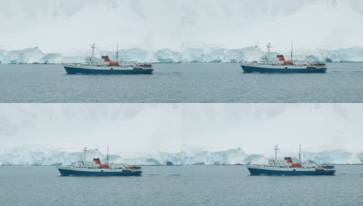 南极洲研究船特写高清在线视频素材下载