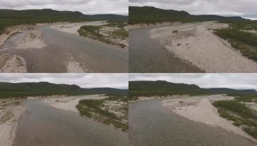 流经冻原荒野的河流高清在线视频素材下载