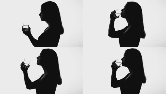 女性廓饮一杯水，恢复酸碱平衡，减肥高清在线视频素材下载