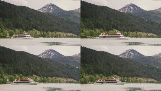 乘渡船到山湖旅游。高清在线视频素材下载