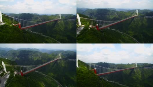 矮寨桥鸟瞰图，吉首，中国湖南。高清在线视频素材下载