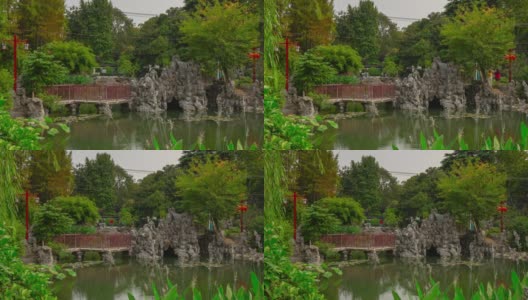 白天时间南京城市中心公园池塘延时全景4k中国高清在线视频素材下载
