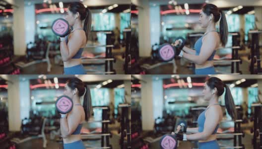 亚洲女性在健身房锻炼高清在线视频素材下载