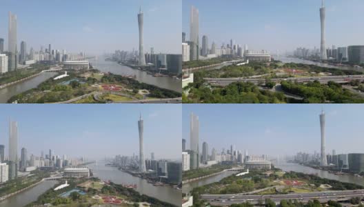 广州城市景观鸟瞰图高清在线视频素材下载