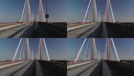 穿过Zarate Brazo Largo大桥，Zarate, Entre Rios省，阿根廷。高清在线视频素材下载