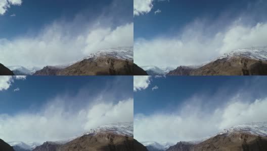 塔吉克斯坦帕米尔雪山的山峰高清在线视频素材下载