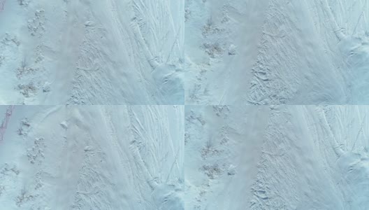 无人机拍摄的滑雪者和滑雪板切割粉状雪在4k帧60fps高清在线视频素材下载