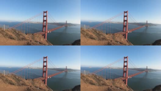 View of the Golden Gate Bridge and San Francisco, USA.高清在线视频素材下载