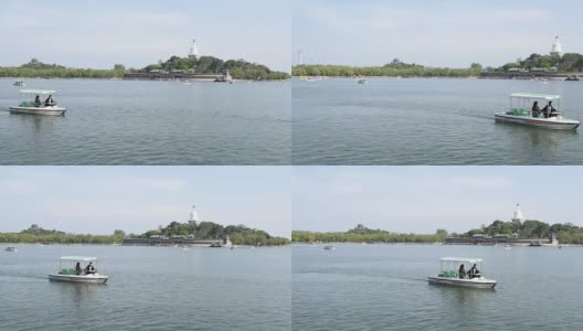 北京北海公园在湖中游弋高清在线视频素材下载
