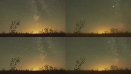 星星的夜空延时-银河和辉光高清在线视频素材下载