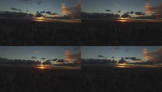 日落在圣保罗城市高清在线视频素材下载