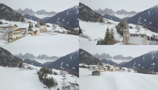 圣马达莱纳山村Dolomites, Val di Funes，意大利高清在线视频素材下载
