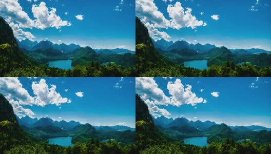 时光流逝:阿尔卑斯山的两个山湖高清在线视频素材下载