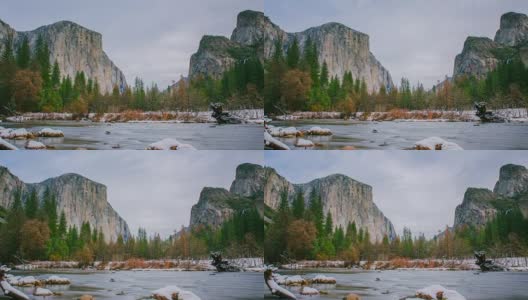 时间流逝-约塞米蒂山谷的阴天- 4K高清在线视频素材下载