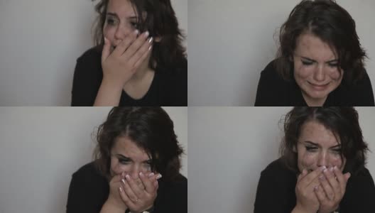 少女在抑郁中哭泣高清在线视频素材下载