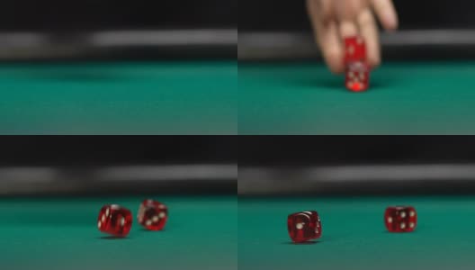 人在赌桌上掷骰子，希望胜利，命运概念慢动作高清在线视频素材下载