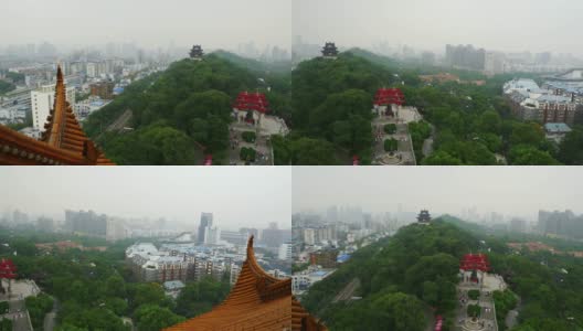 白天时间武汉市名刹天台观景台慢镜头全景4k中国高清在线视频素材下载