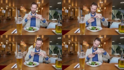 商人制作图片的食物Instagram -股票视频高清在线视频素材下载