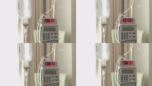 住院病人静脉滴注生理盐水。高清在线视频素材下载