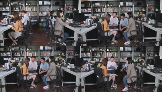 中国的商业同事在临时的办公室会议上高清在线视频素材下载