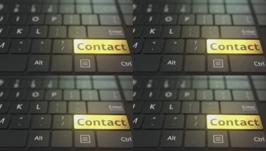 黑色的电脑键盘和金色的接触键高清在线视频素材下载