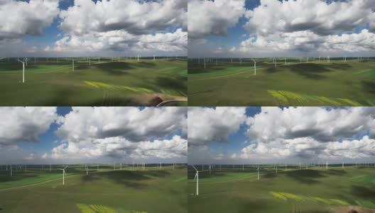 鸟瞰图的风力涡轮机高清在线视频素材下载