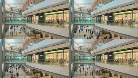 香港市区著名商场内景厅全景4k时间推移高清在线视频素材下载