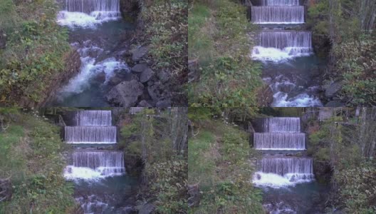 电影倾斜:竹鹤桥和瀑布，土河温泉，福岛，日本高清在线视频素材下载