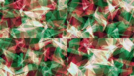 抽象对称绿红多边形星形网闪亮云动画背景新质量动态技术运动彩色视频素材高清在线视频素材下载