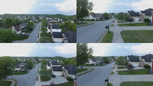 从空中俯瞰田纳西州连绵起伏的群山中的社区高清在线视频素材下载