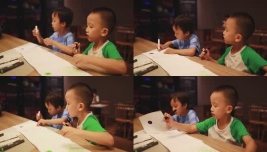 儿童绘画和写作高清在线视频素材下载