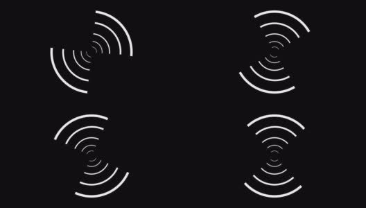 抽象动画的白色螺旋平滑地旋转彼此在圆上的黑色背景。动画。几何吸引载荷螺旋高清在线视频素材下载