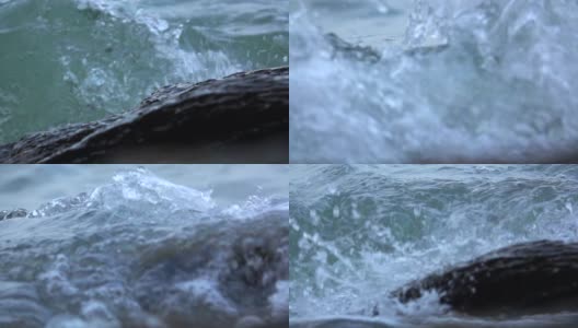 近距离海浪海滩超级慢动作高清在线视频素材下载