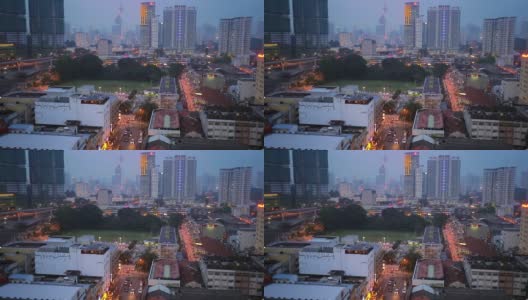 快速缩小效果的吉隆坡在日落，马来西亚高清在线视频素材下载