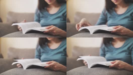 读一本书的亚洲女人高清在线视频素材下载