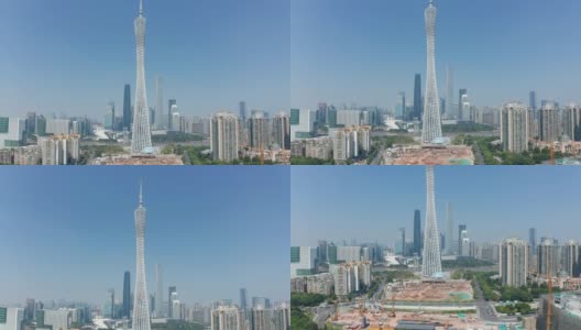 鸟瞰图广州城市，中国。高清在线视频素材下载